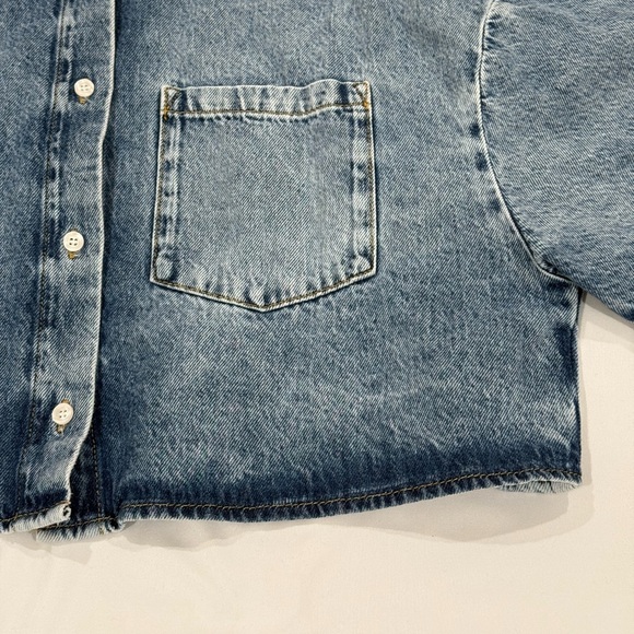 Francesca's Light Blue Denim Top - Picture 6 of 6